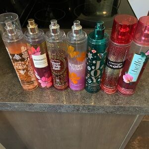 7 bottles of bath and body works fine fragrance mist